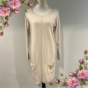 Dorothy Perkins Cream long sleeve loose fit Sweater Dress size 8